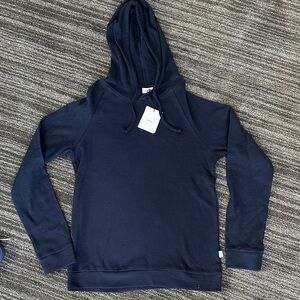Onia Navy Blue Waffle Hoodie